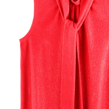 Glimmer Speck - Mock Neck-Tie Detail Top - Red - Final Sale! | Clara Sunwoo Latest