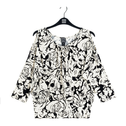 Open Shoulder Blouson Waist Top - Abstract Rose - Final Sale | Clara Sunwoo Special Offer