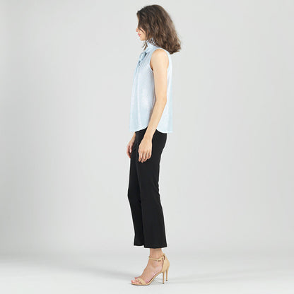 Glitter Foil - Mock Neck-Tie Detail Top - Silver - Final Sale! | Clara Sunwoo Top Pick