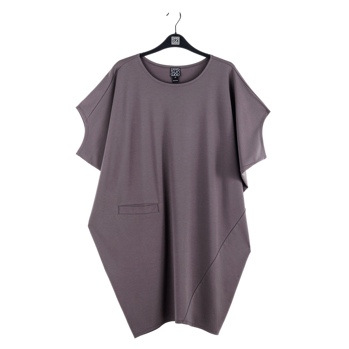 Rayon-Ponte Knit - Architectural Pocket Tunic - Mocha - Final Sale! | Clara Sunwoo Premium