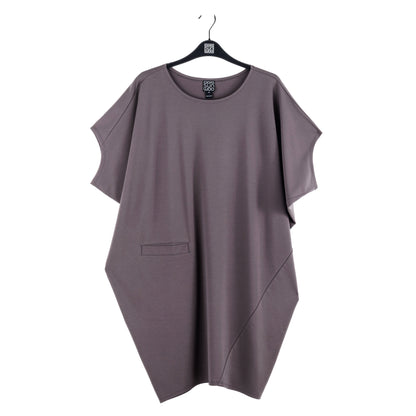 Rayon-Ponte Knit - Architectural Pocket Tunic - Mocha - Final Sale! | Clara Sunwoo Premium