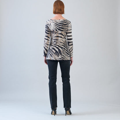 Side Twist Tunic - Striped Zebra - Final Sale! | Clara Sunwoo Great Value