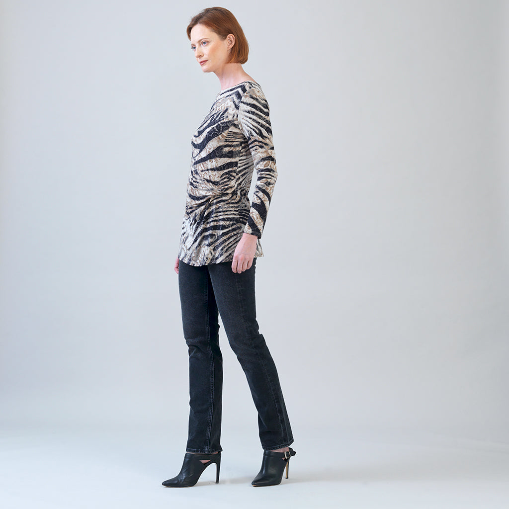Side Twist Tunic - Striped Zebra - Final Sale! | Clara Sunwoo Great Value