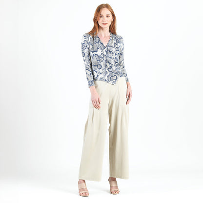 Butter Knit - Long Sleeve Crossover Faux Wrap Top - Python Scale - Final Sale! | Clara Sunwoo Recommended