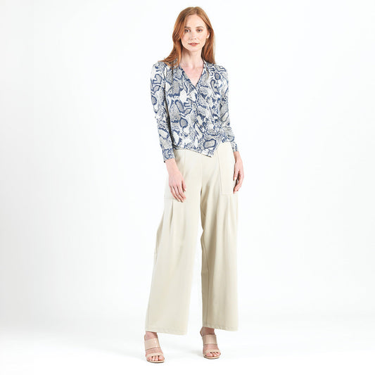 Butter Knit - Long Sleeve Crossover Faux Wrap Top - Python Scale - Final Sale! | Clara Sunwoo Recommended