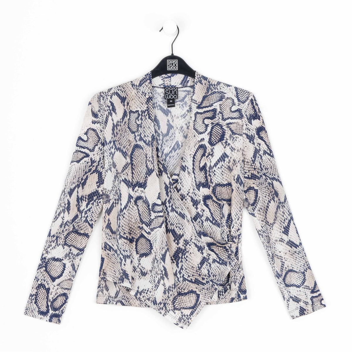 Butter Knit - Long Sleeve Crossover Faux Wrap Top - Python Scale - Final Sale! | Clara Sunwoo Recommended