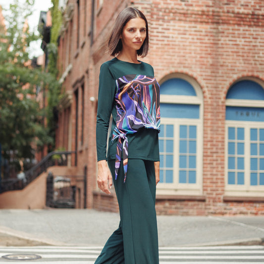 Blouson Overlay Side Tie Detail Top - Petal Sketch - Final Sale! | Clara Sunwoo Trending