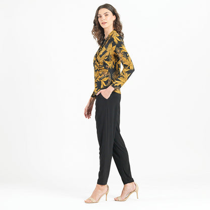 V-Neck Draped Pleat Top - Baroque Paisley - Final Sale! | Clara Sunwoo Everyday