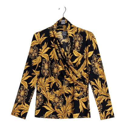 V-Neck Draped Pleat Top - Baroque Paisley - Final Sale! | Clara Sunwoo Everyday