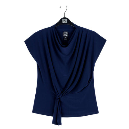 Drape Neck Loop Front Top - Navy - Final Sale | Clara Sunwoo Exclusive