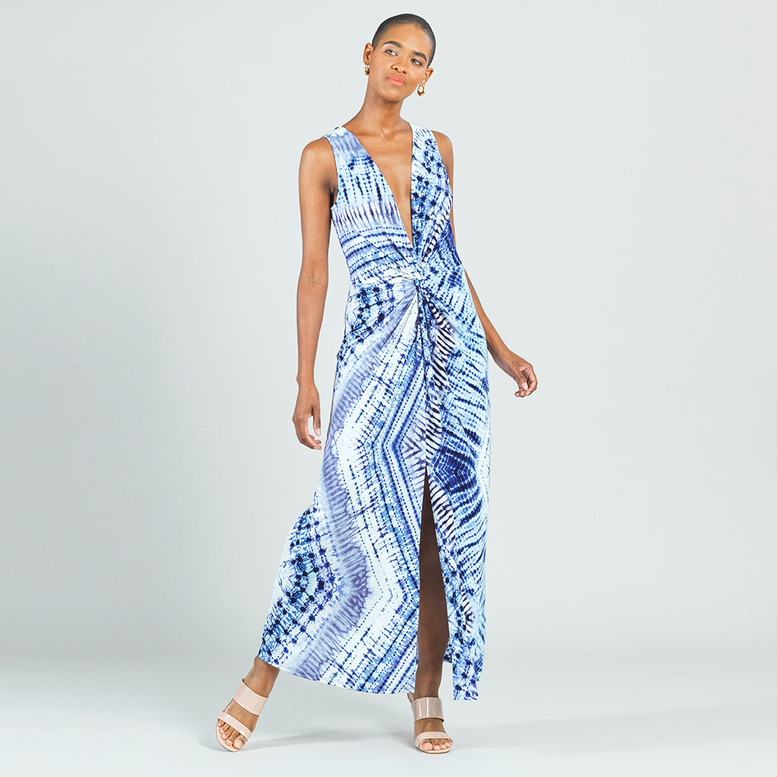 Center Slit Maxi Dress - Acid Wash - Final Sale! | Clara Sunwoo Customer Favorite
