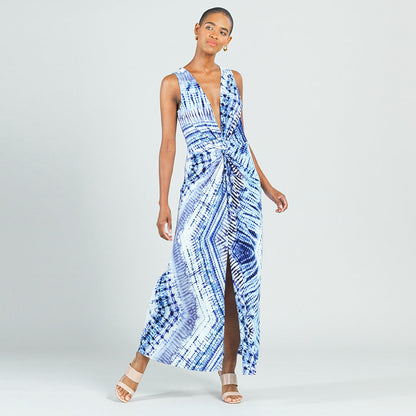 Center Slit Maxi Dress - Acid Wash - Final Sale! | Clara Sunwoo Customer Favorite