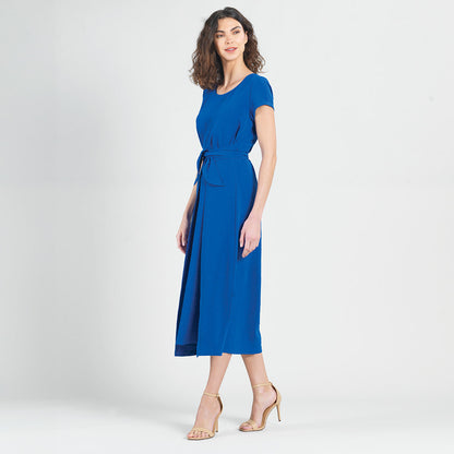 Soft Textured Rayon - Tie Wrap Overlay Midi Dress - Cobalt - Final Sale! | Clara Sunwoo Smart Buy