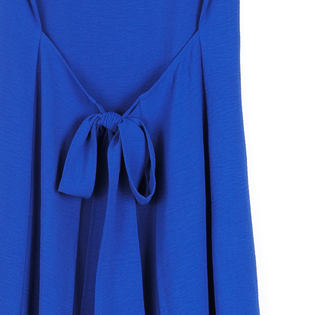 Soft Textured Rayon - Tie Wrap Overlay Midi Dress - Cobalt - Final Sale! | Clara Sunwoo Smart Buy