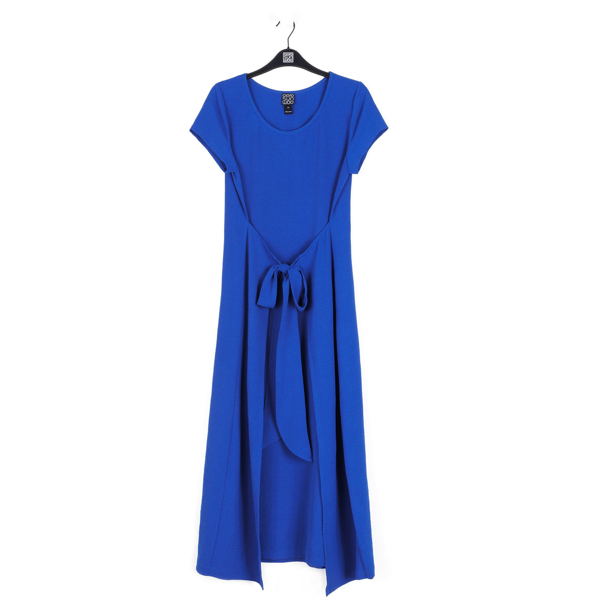Soft Textured Rayon - Tie Wrap Overlay Midi Dress - Cobalt - Final Sale! | Clara Sunwoo Smart Buy