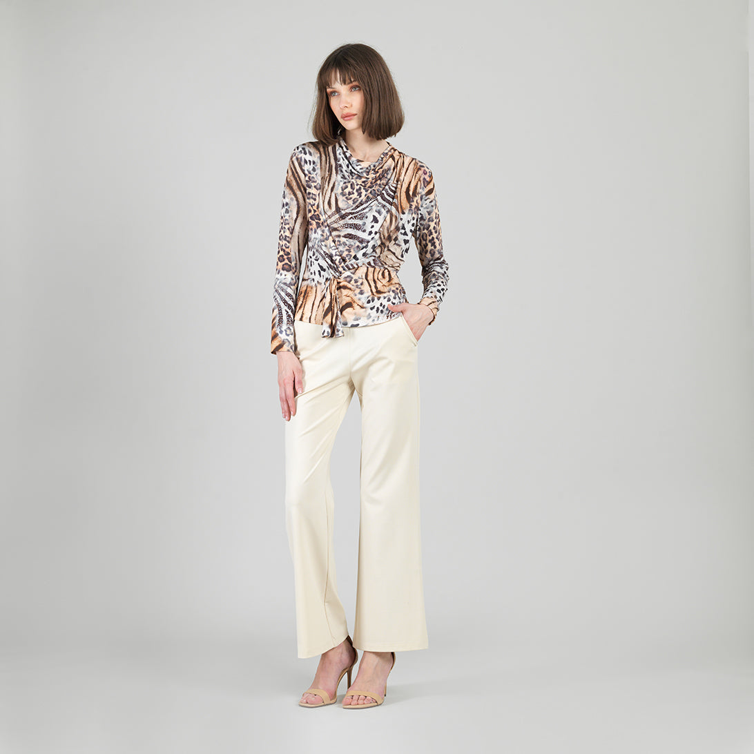 Butter Knit - Long Sleeve Loop Front Top - Cheetah Stripe - Final Sale | Clara Sunwoo Best Seller