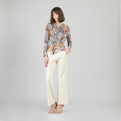Butter Knit - Long Sleeve Loop Front Top - Cheetah Stripe - Final Sale | Clara Sunwoo Best Seller