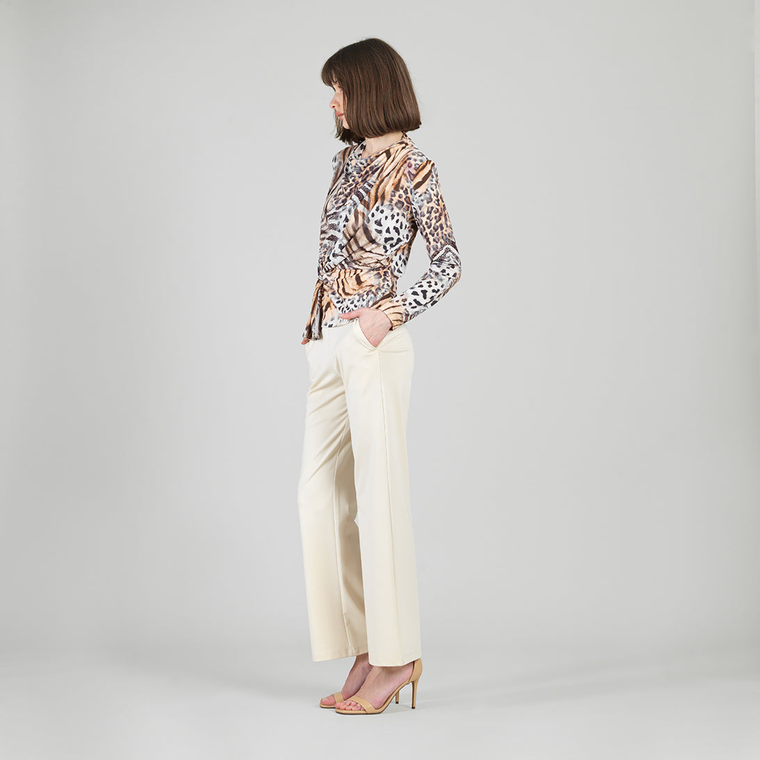 Butter Knit - Long Sleeve Loop Front Top - Cheetah Stripe - Final Sale | Clara Sunwoo Best Seller