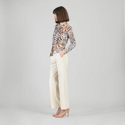 Butter Knit - Long Sleeve Loop Front Top - Cheetah Stripe - Final Sale | Clara Sunwoo Best Seller