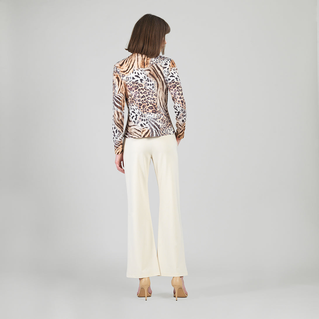 Butter Knit - Long Sleeve Loop Front Top - Cheetah Stripe - Final Sale | Clara Sunwoo Best Seller
