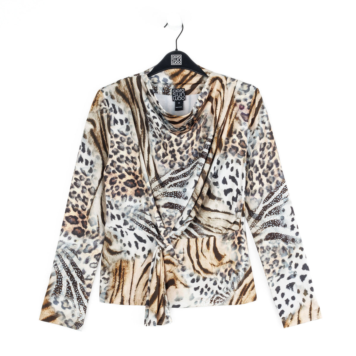 Butter Knit - Long Sleeve Loop Front Top - Cheetah Stripe - Final Sale | Clara Sunwoo Best Seller