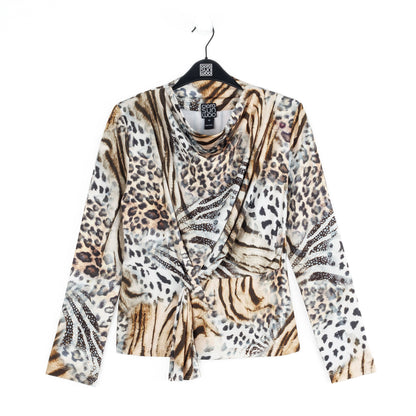 Butter Knit - Long Sleeve Loop Front Top - Cheetah Stripe - Final Sale | Clara Sunwoo Best Seller