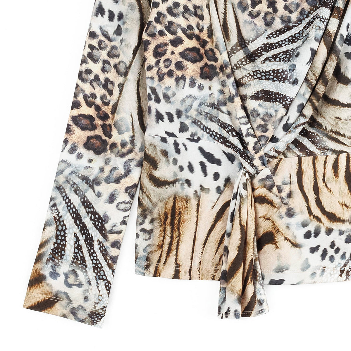 Butter Knit - Long Sleeve Loop Front Top - Cheetah Stripe - Final Sale | Clara Sunwoo Best Seller