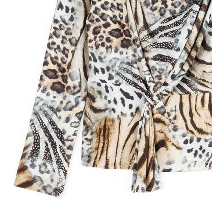 Butter Knit - Long Sleeve Loop Front Top - Cheetah Stripe - Final Sale | Clara Sunwoo Best Seller