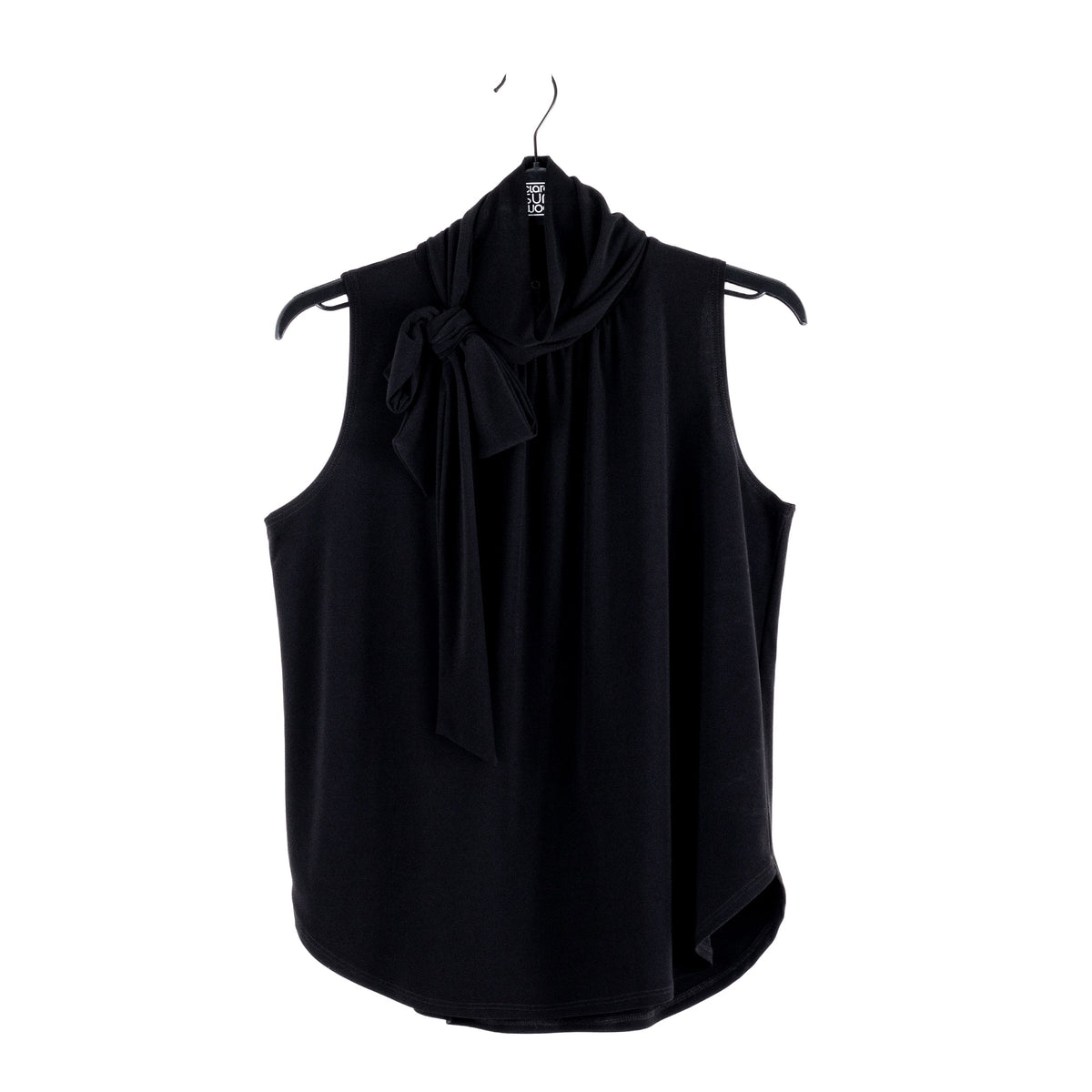 Mock Neck-Tie Detail Top - Black - Final Sale | Clara Sunwoo Signature