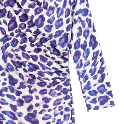 Foil Knit - Side Slit 3/4 Sleeve Midi Dress - Plum Cheetah - Final Sale! | Clara Sunwoo Trending