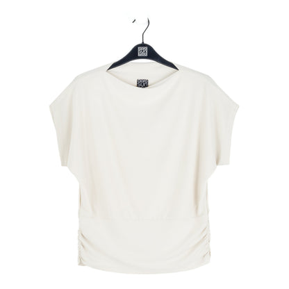 Side Ruched Boat Neck Top - Bone - Final Sale | Clara Sunwoo Latest
