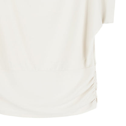 Side Ruched Boat Neck Top - Bone - Final Sale | Clara Sunwoo Latest