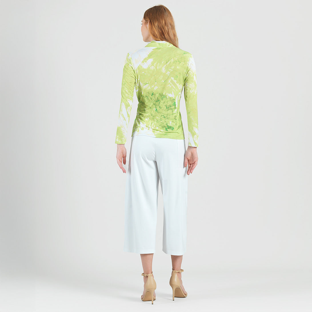 V-Neck Draped Pleat Top - Floral Citrus - Final Sale | Clara Sunwoo Special Offer