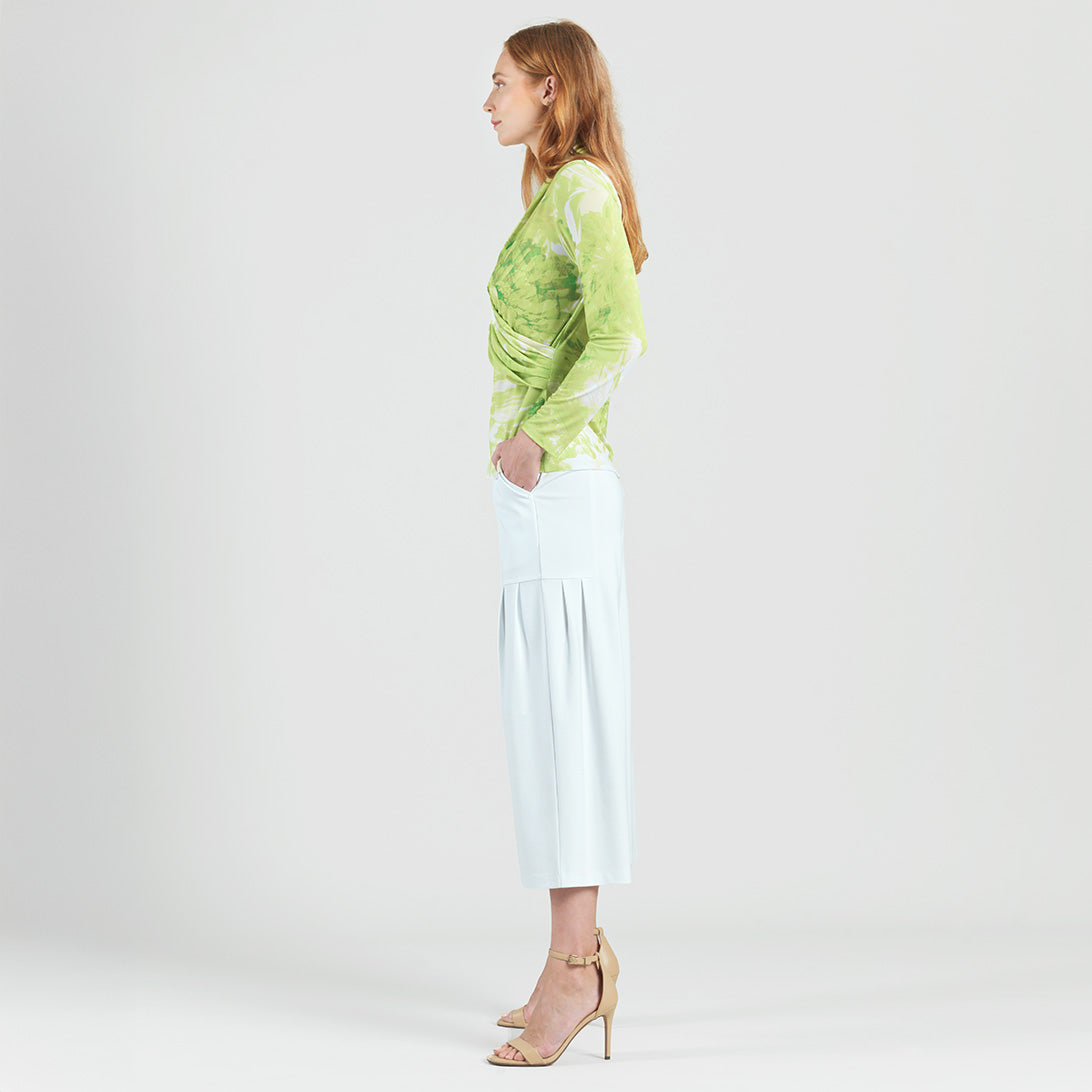 V-Neck Draped Pleat Top - Floral Citrus - Final Sale | Clara Sunwoo Special Offer