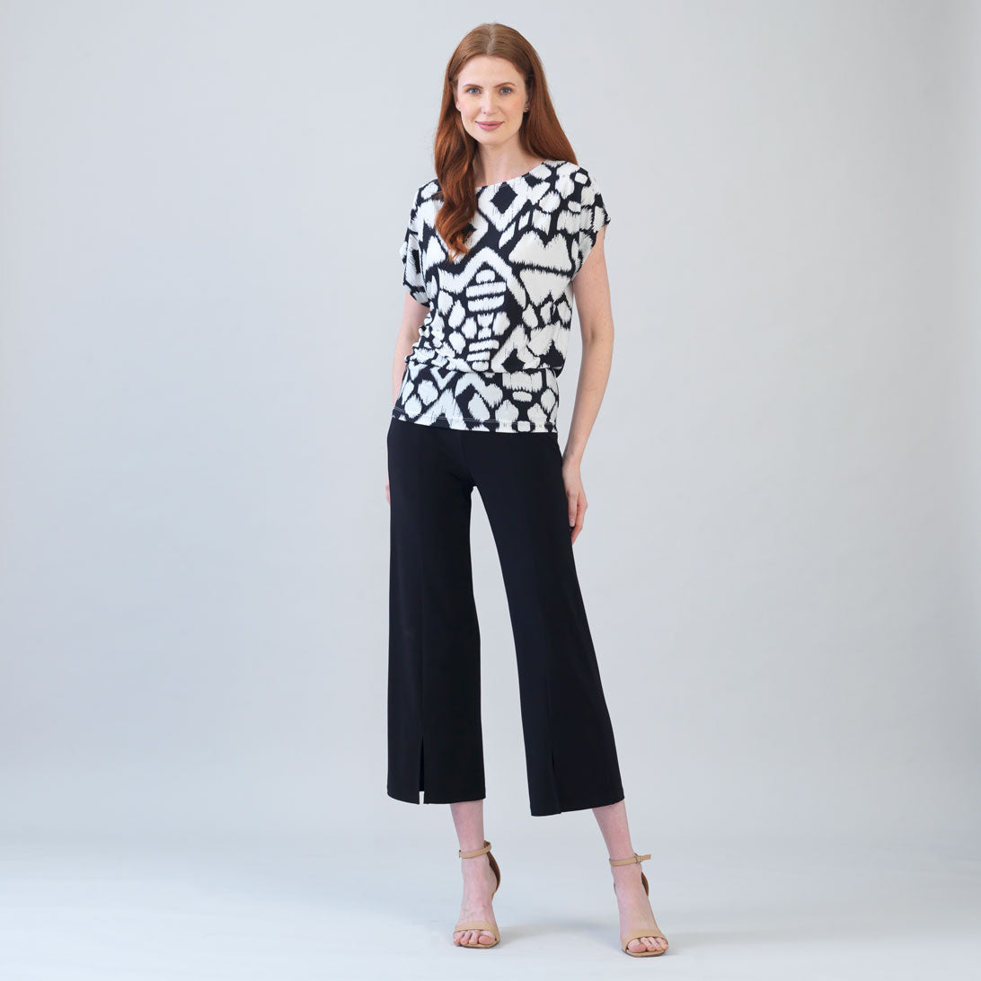 Crinkle Pleat Knit - Dolman Short Sleeve Top - Aztec - Final Sale | Clara Sunwoo Featured