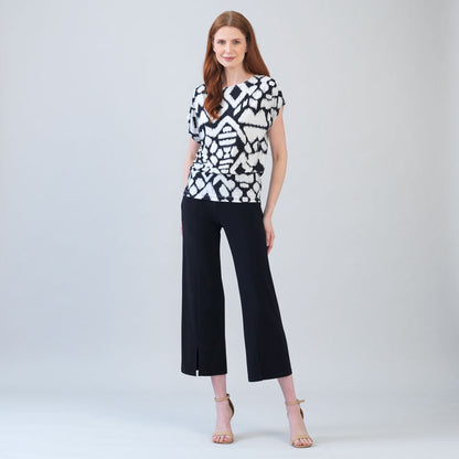 Crinkle Pleat Knit - Dolman Short Sleeve Top - Aztec - Final Sale | Clara Sunwoo Featured