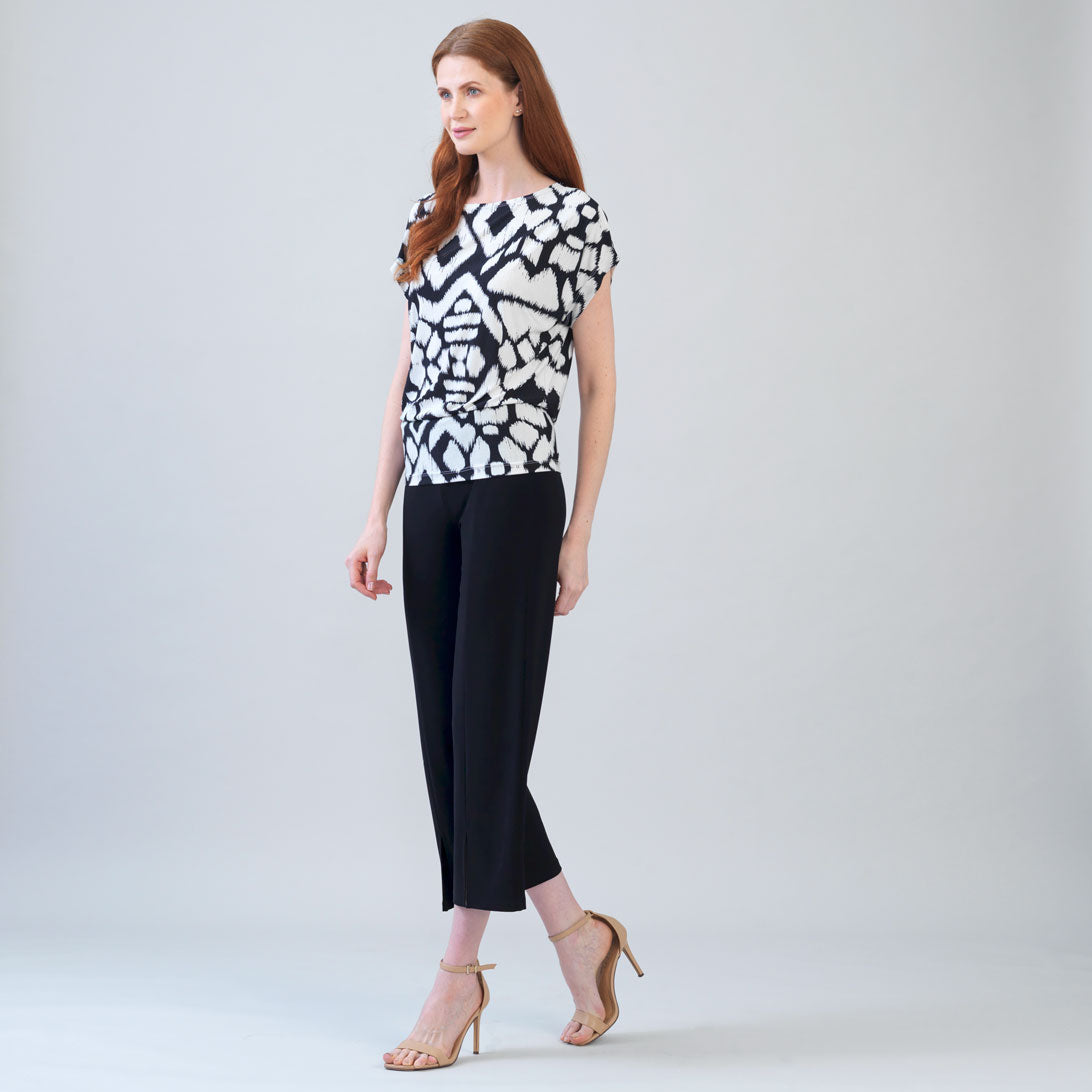 Crinkle Pleat Knit - Dolman Short Sleeve Top - Aztec - Final Sale | Clara Sunwoo Featured