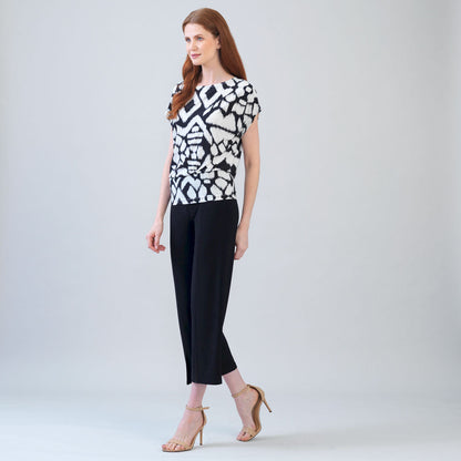 Crinkle Pleat Knit - Dolman Short Sleeve Top - Aztec - Final Sale | Clara Sunwoo Featured