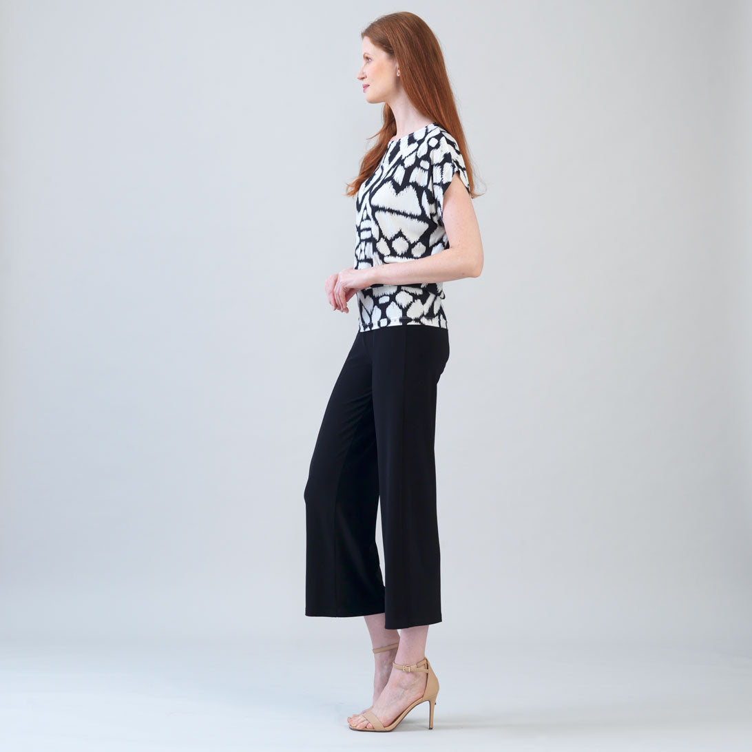 Crinkle Pleat Knit - Dolman Short Sleeve Top - Aztec - Final Sale | Clara Sunwoo Featured