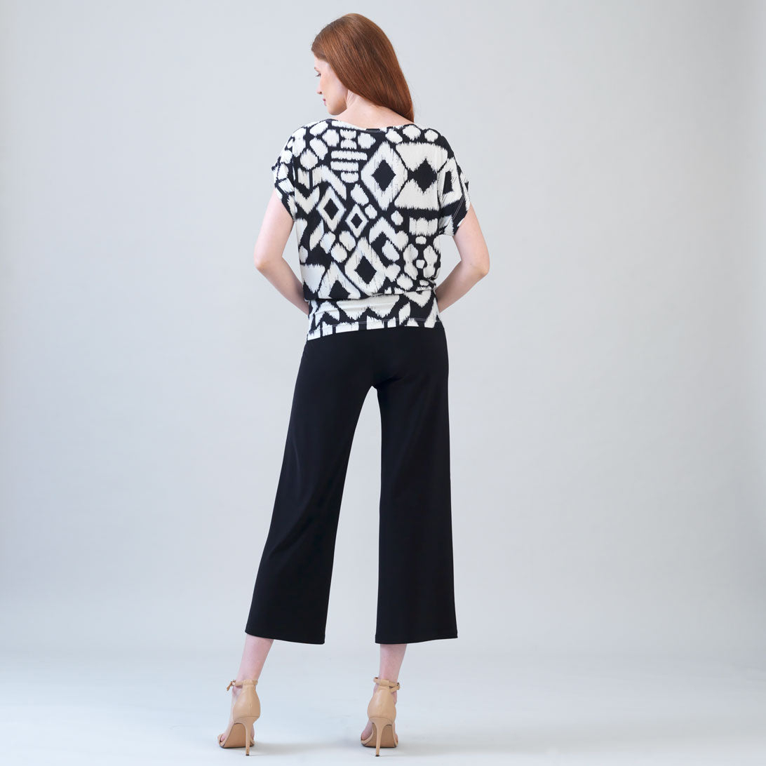 Crinkle Pleat Knit - Dolman Short Sleeve Top - Aztec - Final Sale | Clara Sunwoo Featured