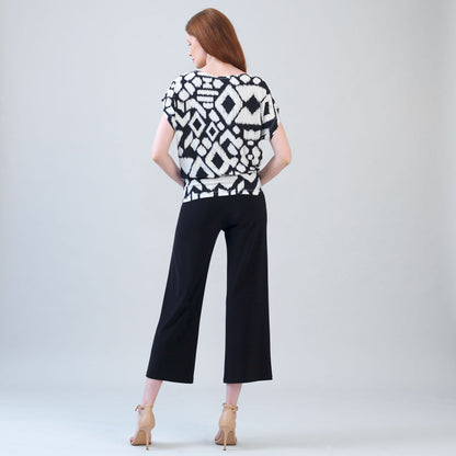 Crinkle Pleat Knit - Dolman Short Sleeve Top - Aztec - Final Sale | Clara Sunwoo Featured