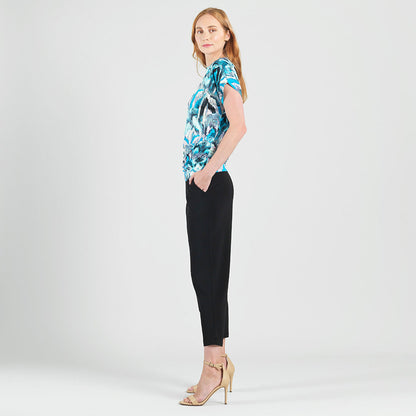 Side Ruched Boat Neck Top - Abstract Prism - Final Sale! | Clara Sunwoo Featured
