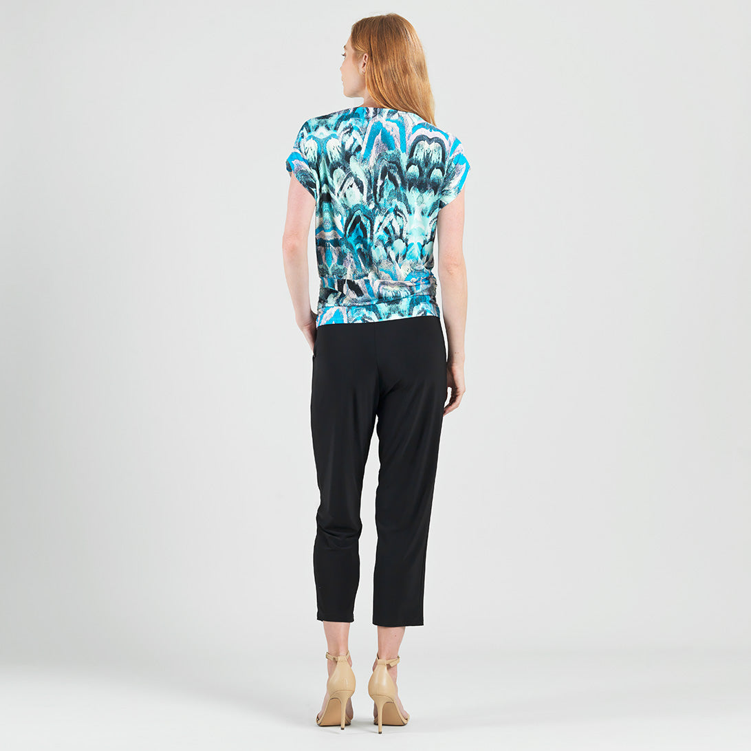 Side Ruched Boat Neck Top - Abstract Prism - Final Sale! | Clara Sunwoo Featured