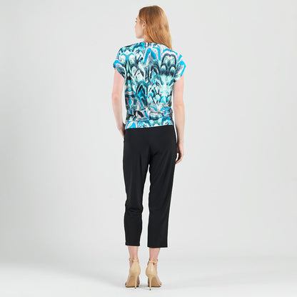 Side Ruched Boat Neck Top - Abstract Prism - Final Sale! | Clara Sunwoo Featured