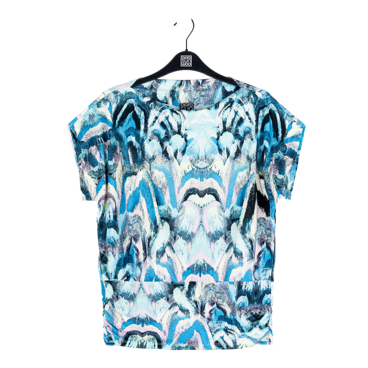 Side Ruched Boat Neck Top - Abstract Prism - Final Sale! | Clara Sunwoo Featured