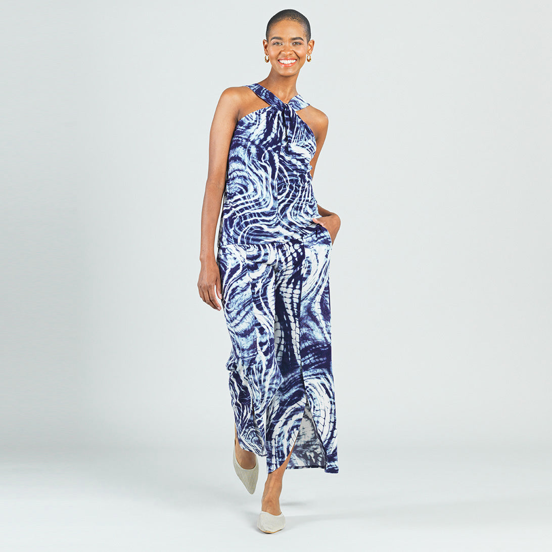 Crepe Knit - Grecian Halter Top - Swirl Wave - Final Sale! | Clara Sunwoo Customer Favorite