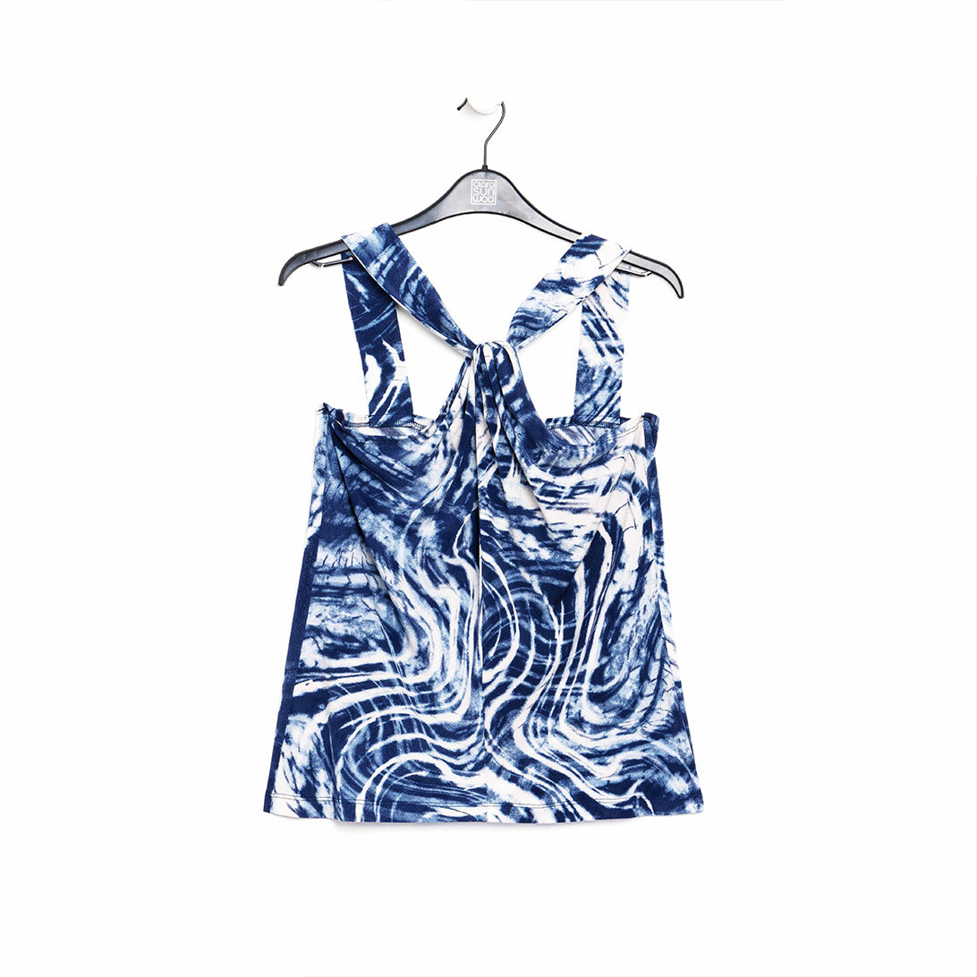 Crepe Knit - Grecian Halter Top - Swirl Wave - Final Sale! | Clara Sunwoo Customer Favorite