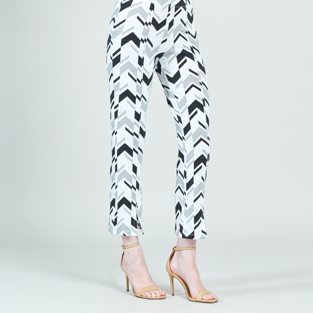 Center Seam Front Slit Ankle Pant - Chevron Stripe - Final Sale! | Clara Sunwoo Value