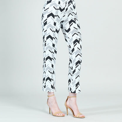 Center Seam Front Slit Ankle Pant - Chevron Stripe - Final Sale! | Clara Sunwoo Value