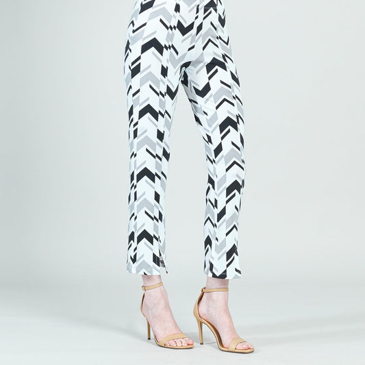 Center Seam Front Slit Ankle Pant - Chevron Stripe - Final Sale! | Clara Sunwoo Value